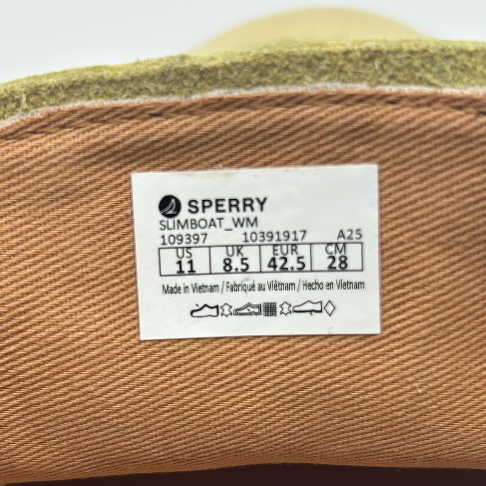 Sperry Slimboat Leather Boat Shoes Light Yellow Women’s US Size 11 New With Box - Picture 9 of 11
